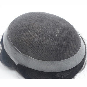 Pizzo Australia con pu intorno al toupee <span class=keywords><strong>di</strong></span> ricambio per <span class=keywords><strong>uomo</strong></span> con sistema <span class=keywords><strong>di</strong></span> capelli umani indiani a media densità - Product Image 2