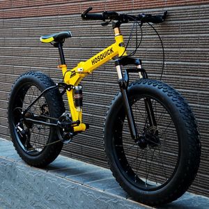 Bici da Montagna Pieghevole per Spiaggia e Neve, Pneumatici Allargati 26*4.0 Pollici, 24 Velocità, Freno a Disco, Sospensione Anteriore, Sgancio Rapido - Product Image 1