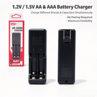 Chargeur de batteries AA AAA Ni-MH à double fente 1,2 V 1,5 V, station de charge pour batteries rechargeables pour la maison, le bureau et les voyages