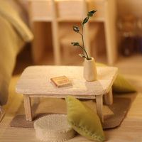 Meubles miniatures 3D en bois faits à la main à l'échelle 1:24, puzzle, kit de maison de poupée DIY pour cadeaux