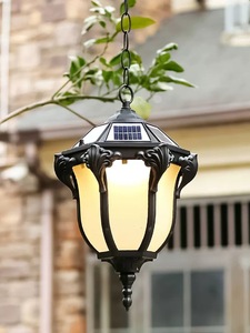 Lustre solaire LED en aluminium pour jardin extérieur, villa, couloir, gazebo, treillis de vigne, entrée de cour, style européen - Product Image 1