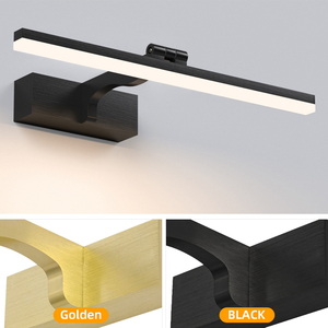 Modern Black Aluminum LED Wall <b>Lamp</b> 3500K Warm White Dimmable <b>Touch</b> Control Surface Mounted for Bathroom Mirror Light - Product Image 4