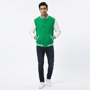 Veste de baseball universitaire au look attrayant, col montant, respirante, légère, logo brodé, vestes d'hiver pour hommes - Product Image 1