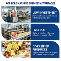 IJslollymachine, industriële machine met hoge efficiëntie voor de productie van ijslollies, met meerdere vormopties
