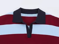 Pull en maille à col rabattu, manches longues, motif rayé, décontracté et tendance pour femmes