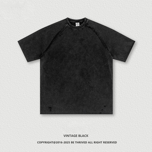Camiseta Oversize Unisex de Algodón 100% de Alto Gramaje con Efecto Desgastado, Estilo Urbano Vintage, Impresión DTG Personalizada, Lavado Ácido y Anti-Pilling (OEM) - Product Image 4
