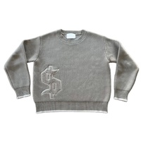 Pull-over en tricot pour homme, col rond, coupe ample, manches longues, hiver, avec logo personnalisé du fabricant, OEM