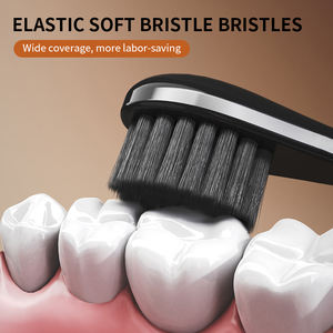 2025 molto richiesta spazzolino da denti a setola morbida con manico piegato | Spazzolino manuale per adulti in bambù con carbone - Product Image 5