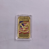 Barre commémorative en or des États-Unis d'Amérique, Statue de la Liberté et Aigle blanc, objet de collection