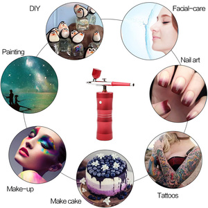 Nouveau kit de compresseur d'air miniature sans fil pour soins de la peau en métal, hydratant, oxygène facial, aérographe avec 50 PSI pour les ongles - Product Image 4