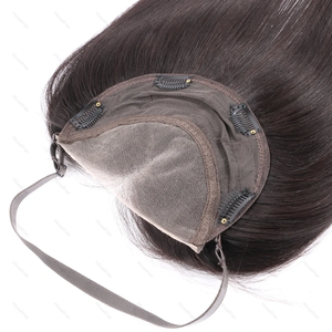 Topper Lace Front en Cheveux Humains Naturels pour Fronts Haits, avec Sangle Réglable, Topper en Dentelle HD, Sans Colle, Postiches à Clipser - Product Image 1