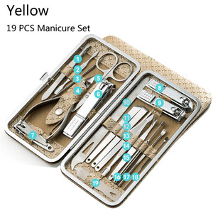 <span class=keywords><strong>Set</strong></span> da 19 pezzi <span class=keywords><strong>Set</strong></span> di tagliaunghie con Logo personalizzato Kit per la toelettatura delle unghie in acciaio inossidabile <span class=keywords><strong>Set</strong></span> <span class=keywords><strong>Manicure</strong></span> <span class=keywords><strong>e</strong></span> <span class=keywords><strong>Pedicure</strong></span> con borsa nera - Product Image 4