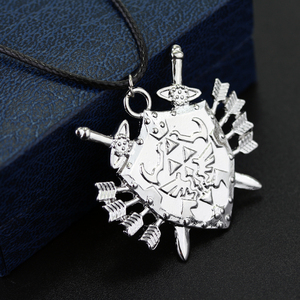 Hot Game Peripheral Jewelry the Legend of Zelda Princess Pendant <strong>Necklace</strong> Arrow <strong>Sword</strong> on Shield Charm <strong>Necklace</strong> - Product Image 5