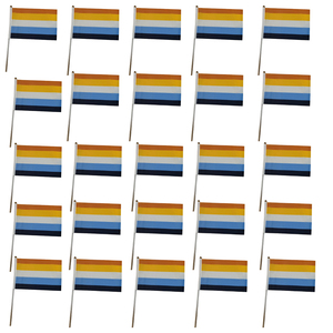 Banderas <span class=keywords><strong>de</strong></span> Mano con Asta <span class=keywords><strong>de</strong></span> 14*21cm, 100% Poliéster, Económicas, con Diseño <span class=keywords><strong>de</strong></span> Orgullo Gay, Aromático, Asexual y Aroace - Product Image 1