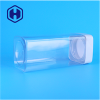 Pot en plastique PET transparent carré personnalisé de qualité alimentaire OEM pour aliments secs pour animaux, sucre, épices, aliments en conserve et collations - Étanche et sans BPA
