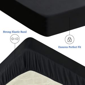Custom 1800 100% Polyester Microfiber Waterproof Plain 200TC Bed Fitted Sheet with Pillowcase for Home - Product Image 2