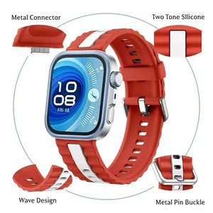 Bracelet en silicone sport pour <span class=keywords><strong>Huawei</strong></span> Watch Fit 5 Pro, bracelet bicolore pour <span class=keywords><strong>Huawei</strong></span> Fit <span class=keywords><strong>4</strong></span> Watch - Product Image 3