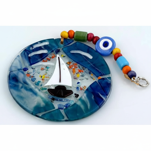 12X22 cm Verre Evil Eyes Décoration murale Design accrocheur pour la décoration intérieure - Product Image 2