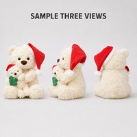 Ours en peluche personnalisé pour Noël, ours blanc avec bonnet de Père Noël, ours en peluche à câliner, fabriqué à partir de photo