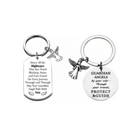 Großhandel Gravur Metall Silber Edelstahl Mini Angel Anhänger Schlüssel bund für Tasche