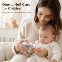 Lime à ongles électrique 2-en-1 améliorée avec lame en alliage ultra-affûtée et lime de polissage en verre nano pour bébés/enfants/personnes âgées