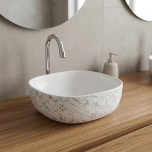 Designer Sanitaire Salle de Bain Céramique Comptoir Lavabo Marbre Lavabo Rectangulaire à Vendre en Offre Prix Discount - Product Image 2