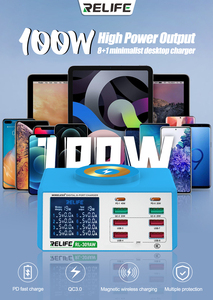Chargeur multifonction 8 ports RELIFE <span class=keywords><strong>RL</strong></span>-309AW pour téléphone portable avec fonction de réparation de court-circuit, charge rapide sans fil intelligente - Product Image 6