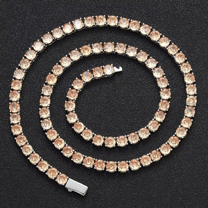 Zarif 5mm Tenis Zinciri Kolye Çok Renkli Zirkon Işıltılı Köprücük Kemiği Zinciri Hafif Lüks Kadınlar İçin Hediye Takı - Product Image 1