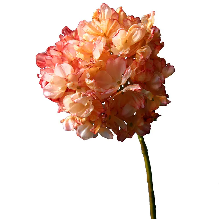 بيع بالجملة زهور حرير الكوبية العاجية زهور لمسية حقيقية هورتنسي اصطناعية الكوبية المغبرة الوردي جارلاند زهرة زرقاء