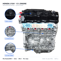 Moteur complet remanufacturé L15A1 1.5 SOHC 16 soupapes VTEC en aluminium pour Honda Fit Jazz City