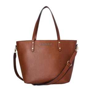Sacs fourre-tout de luxe en cuir PU de qualité supérieure, à deux poignées, fermeture ouverte, imperméables, brodés, avec rivets, marque privée, vente en gros - Product Image 6