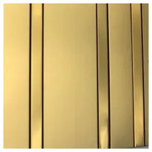 Rettilineo in rame con finitura a specchio in acciaio inossidabile autoadesivo in metallo mosaico piastrelle in acciaio inossidabile oro
