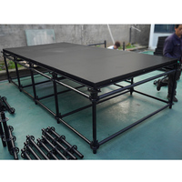Scène modulaire portable de haute qualité, scène en contreplaqué noir, scène pour événements et concerts à vendre