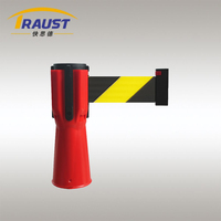 Traust extérieur en plastique trafic file d'attente barrière rétractable avertissement ceinture barrière Stanchion cône Topper
