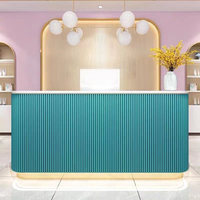 Comptoir de réception de luxe léger en gros, finition laquée brillante, pour consultation d'entreprise, salon de beauté et onglerie