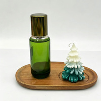 Nouvelle arrivée, flacon cosmétique en verre vert haut de gamme avec bouchon et compte-gouttes électro-plaqué, flacon en verre pour sérum