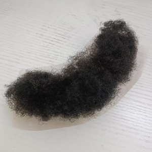<span class=keywords><strong>Barbe</strong></span> artificielle en cheveux humains sur mesure, 3x15 cm, dentelle complète, couleur noire, boucles <span class=keywords><strong>afro</strong></span> - Product Image 1