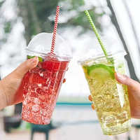 Gobelets en plastique PET jetables transparents et écologiques Huitianchen pour boissons froides, café, vin, bière, milkshake, petite bouteille d'alcool