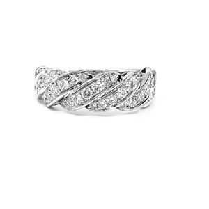 Bijoux fins de haute qualité plaqués or jaune 18 carats avec diamants véritables, finition torsadée classique pavée, pour fêtes et anniversaires - Product Image 1