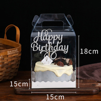 Boîte à gâteau transparente en plastique, sans colle, à assembler, pour petits gâteaux