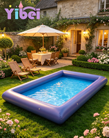 Piscine gonflable en PVC, grande piscine rectangulaire gonflable, piscine gonflable pour jardin, piscine gonflable pour jeux aquatiques en plein air
