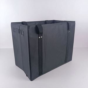 Sacs d'épicerie réutilisables, sacs de courses réutilisables résistants, grands sacs fourre-tout recyclés, pliables avec longues poignées et fond rigide - Product Image 1