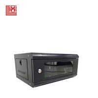 ML--4U MINGLANG Armoires réseau en acier noir épaissi 19 pouces Standard Montage mural Rack de serveur Porte verrouillable Surveillance de faible intensité