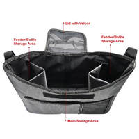 Sac de rangement portable en polyester pour poussette, organisateur de poussette, sac à couches pour maman