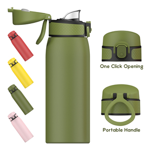 Wholesale 550ml Double Wall Stainless Steel Portable Hoop Eco-friendly Vacuum Thermo Powder Coated Solid Color Camping <b>Drinkware</b> - Product Image 1