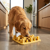 Gamelle rectangulaire Daoge en plastique solide pour animaux de compagnie avec base à ventouse – Gamelle anti-étouffement et antidérapante pour chien, cadeau d'affaires