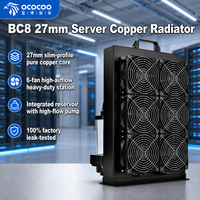 OCOCOO BC8 Radiator Pendingin Air Inti Tembaga 27mm 1300LH 5M Head 6 Kipas 25dB Bantalan Keramik Combo Produsen Kabinet Server