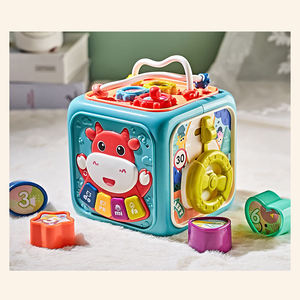 Centro de Actividades Infantiles 6 en 1 con Diseño de Dibujos Animados, Multifuncional, Montessori, Laberinto de Cuentas, Cubo de Actividades para Bebés y Niños Pequeños - Product Image 5