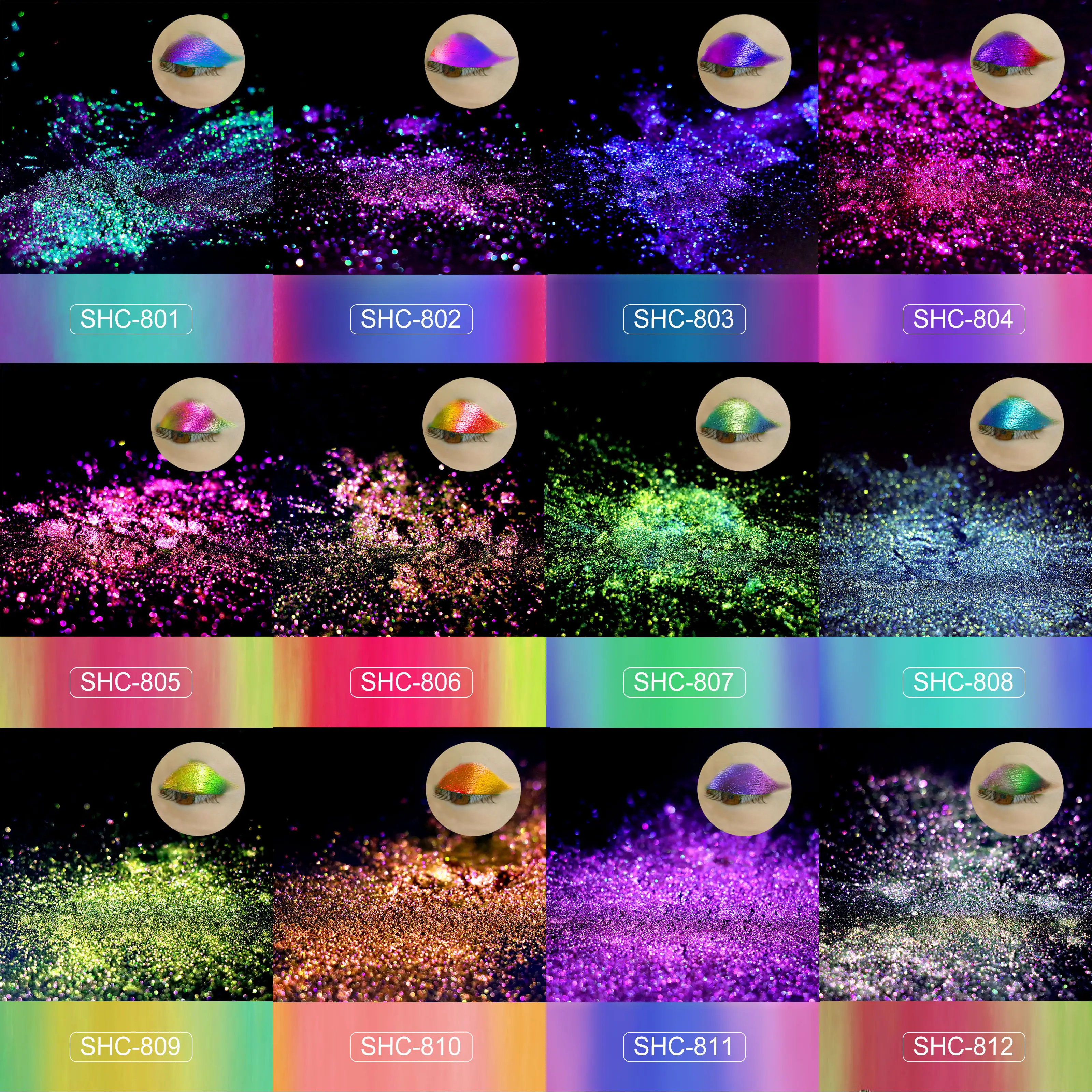 12 Kleuren Epoxyhars Super Kameleon Pigment Chroom Poeder Kleur Shift Nagel Poeder Voor Make-Up En Verf Inkt