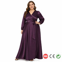Robe longue maxi sur mesure pour femmes, taille plus, style sicilien baroque, couleur prune, robe longue à enrouler, IT 44 à 58, ODM OEM